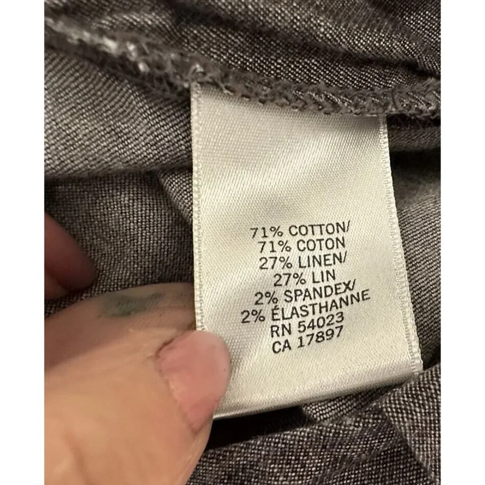 Banana Republic Ryan Fit Linen Cotton Crops Gray Brown Size 8